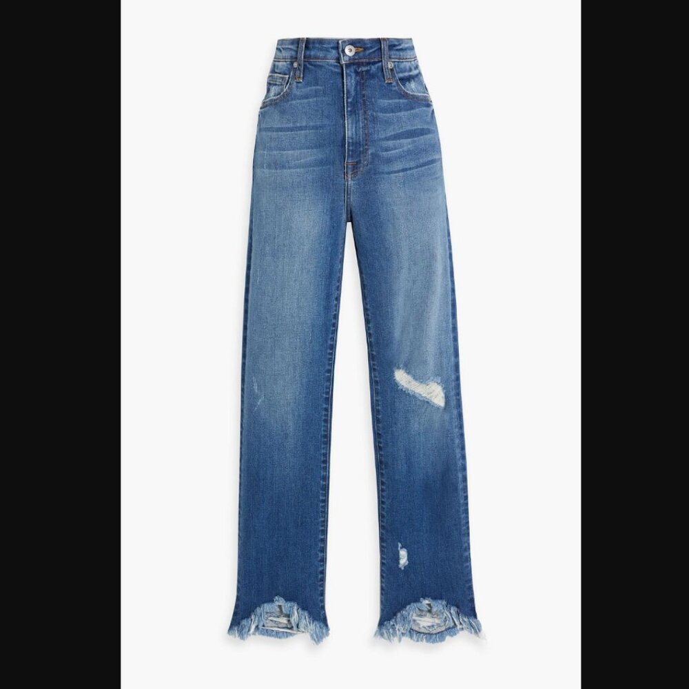 Jonathan Simkhai River distressed high-rise straight-leg jeans (size 24)